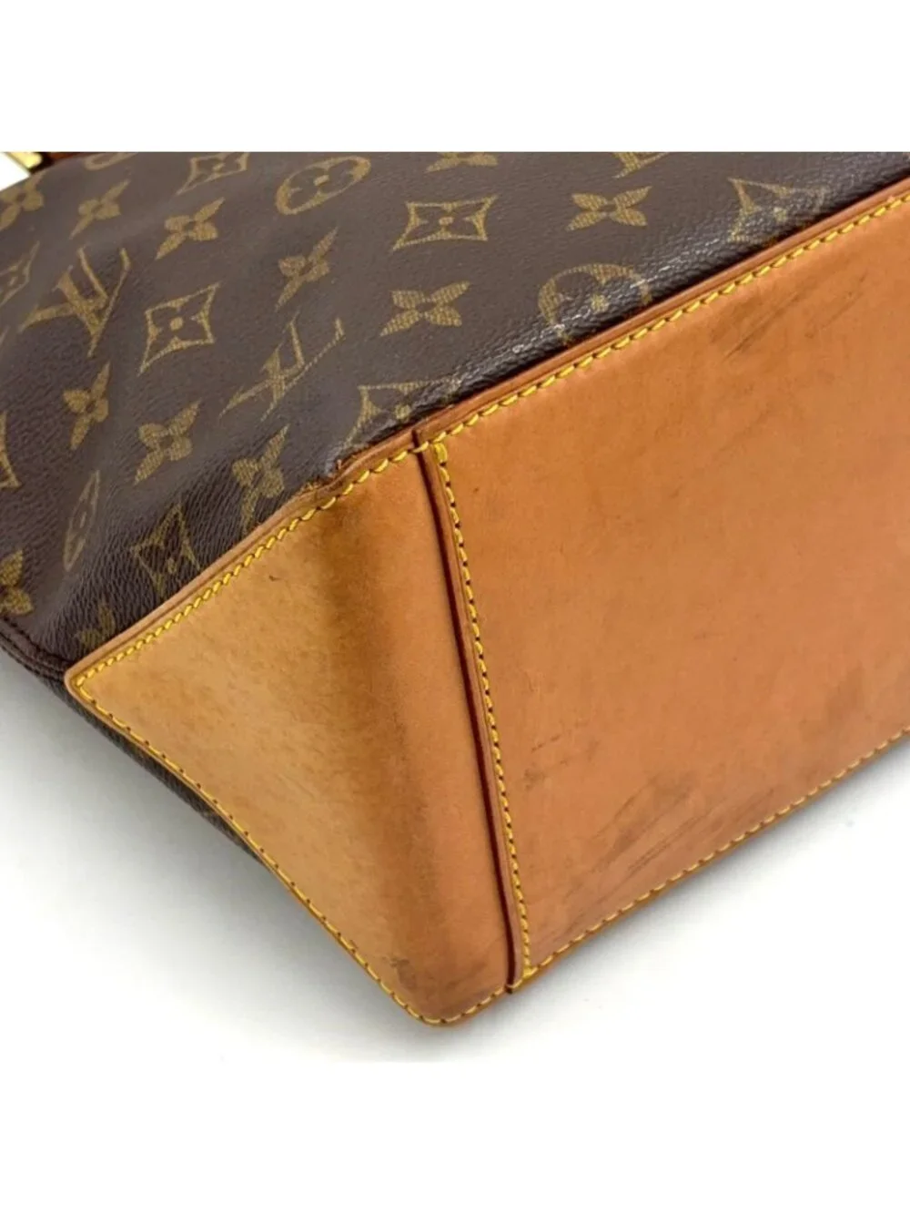Louis Vuitton Cabas Piano Monogram Leather Brown Light Tote Gold